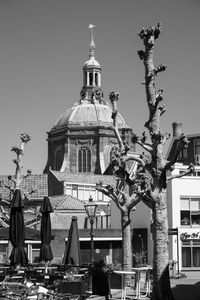 Exterior of buildings against clear sky