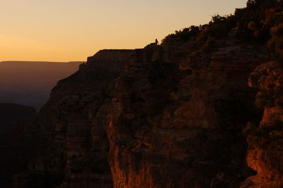 View of mountain at sunset