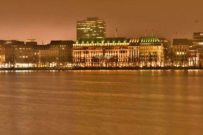 Illuminated city at night