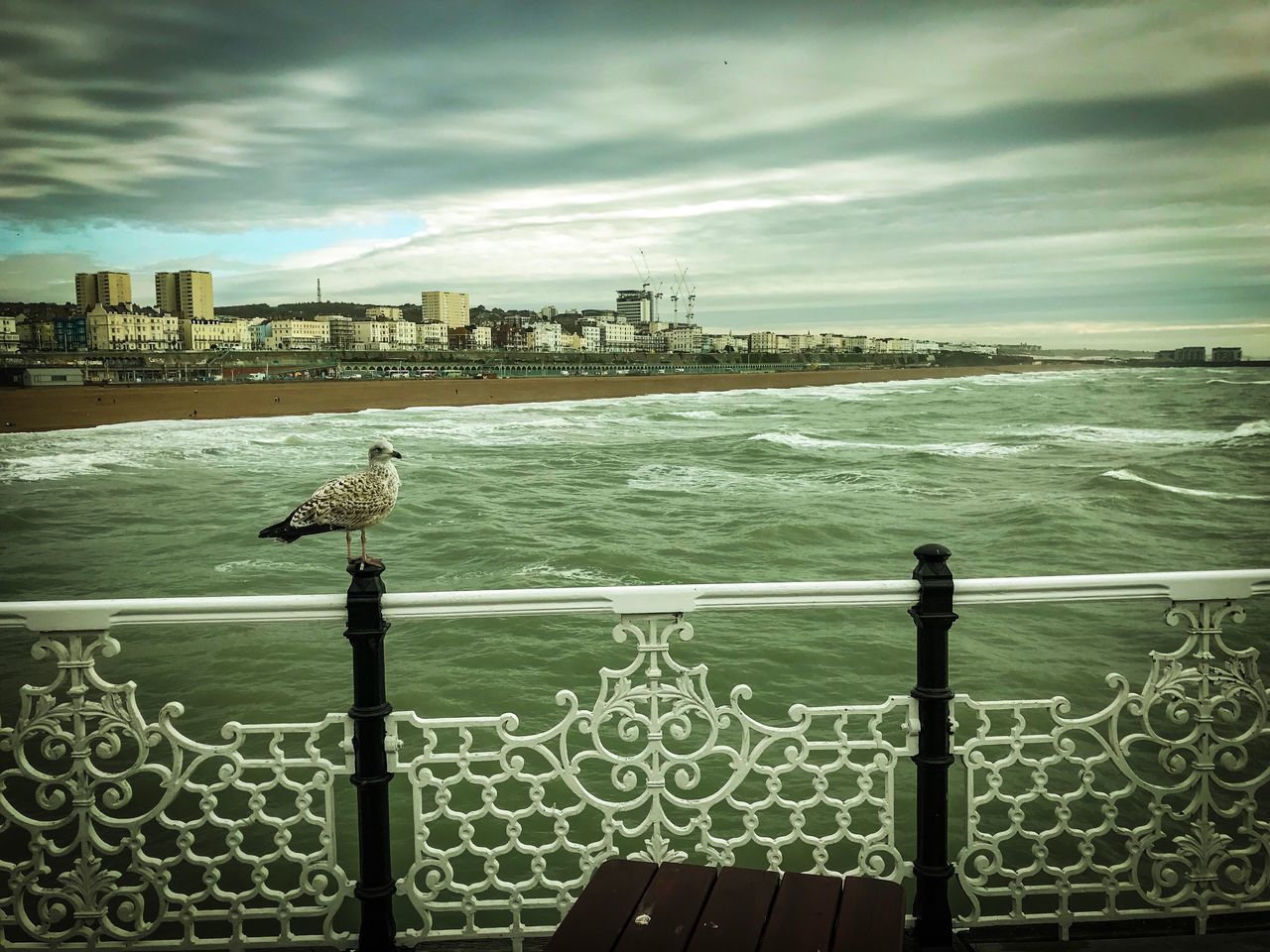 water, sky, architecture, cloud - sky, building exterior, sea, built structure, nature, city, no people, day, railing, outdoors, cityscape, high angle view, tower, scenics - nature, building, beauty in nature