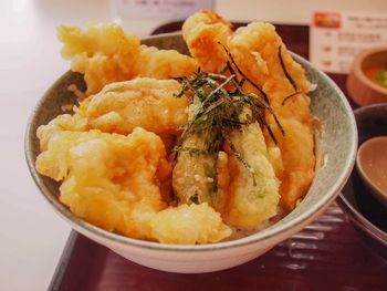 Close-up of food served in plate