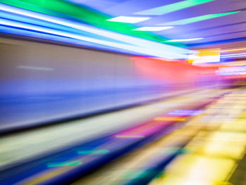 Blurred motion of light trails on road