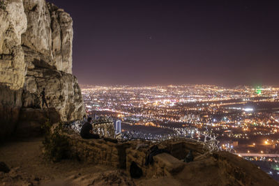 Illuminated cityscape at night