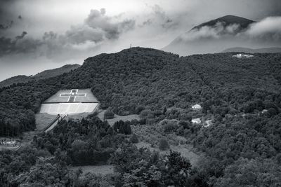 View of landscape against cloudy sky