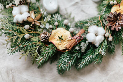 Directly above shot of wreath