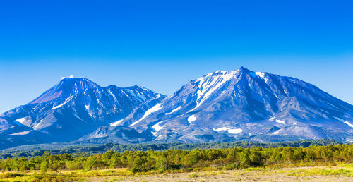 Panorama of kamchatka volcanoes