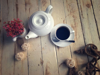 Coffee cup on table