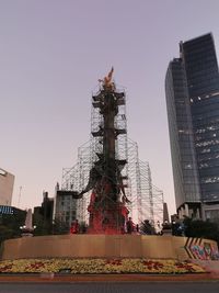 Low angle view of buildings against clear sky