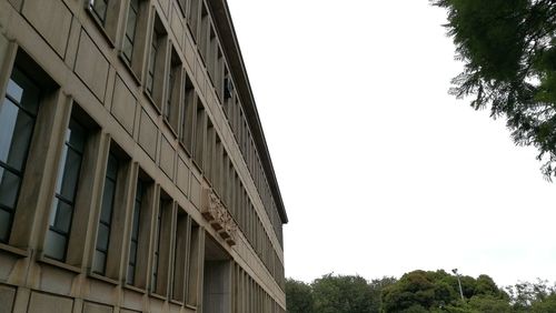 Low angle view of building against clear sky