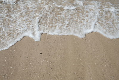 High angle view of surf on beach