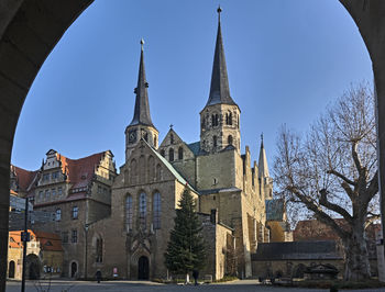 Low angle view of buildings against sky