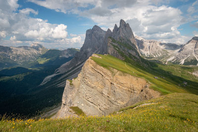 Scenic view of mountains against sky