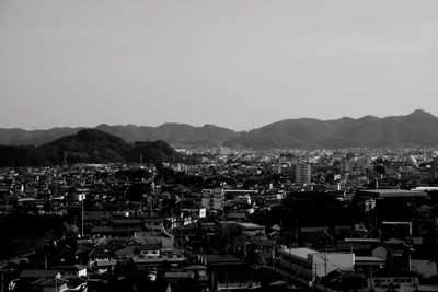 High angle view of townscape against sky