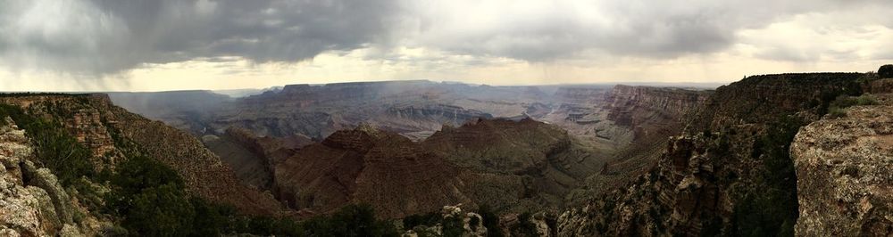 Panoramic view of landscape against cloudy sky