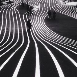Shadow of people on road