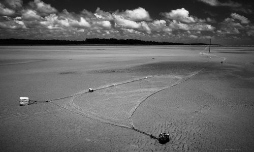 High angle view of beach against sky