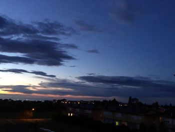 View of cityscape at sunset