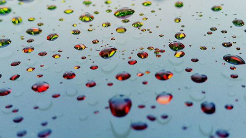 Full frame shot of water drops on surface