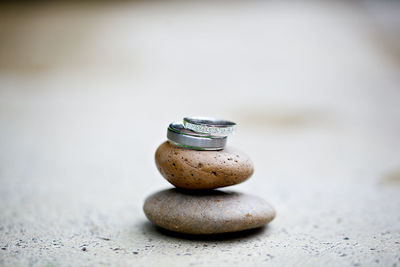 Close-up of rings and stones 