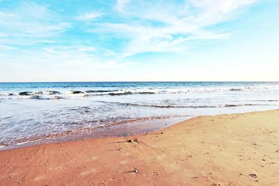 Scenic view of beach against sky