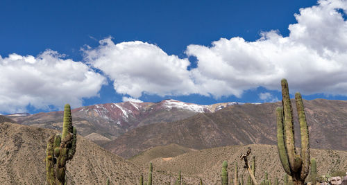 Panoramic view of landscape and mountains against sky