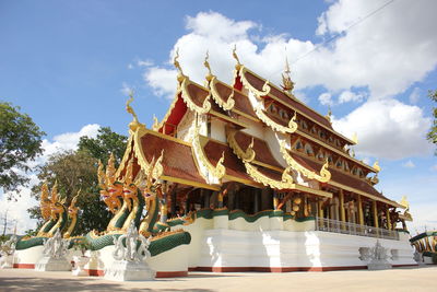 Low angle view of traditional building against sky