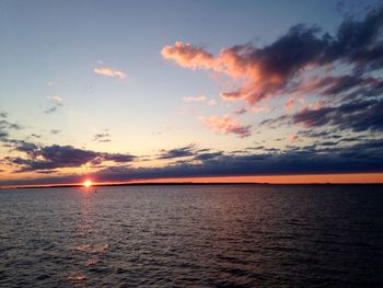 Scenic view of sea during sunset