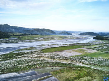 Scenic view of mountains against sky