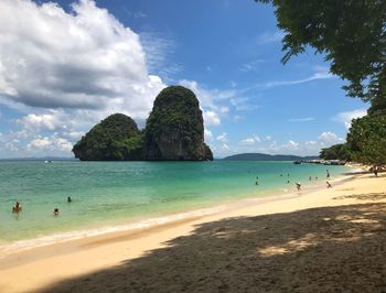 Scenic view of beach against sky