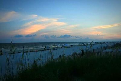 Scenic view of sea at sunset