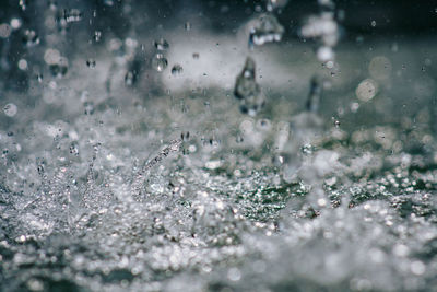 Full frame shot of raindrops on window