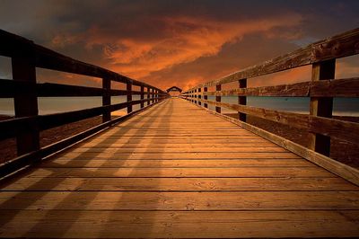 Wooden pier at sunset