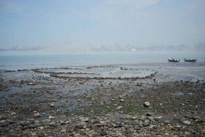 Scenic view of beach against sky