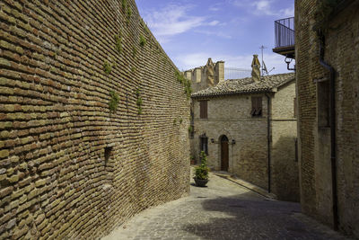 Footpath amidst buildings in city