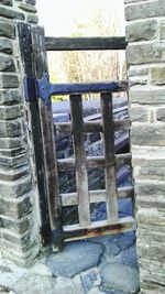 Built structure against brick wall