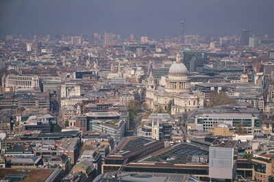 High angle view of buildings in city