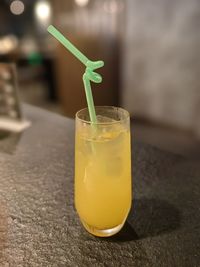 Close-up of drink on table