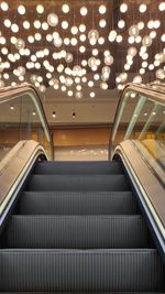 High angle view of escalator
