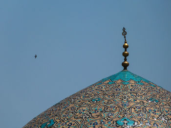 Dome of shah mosque against clear sky