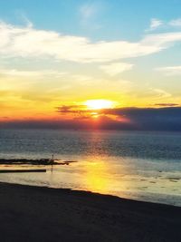 Scenic view of sea at sunset