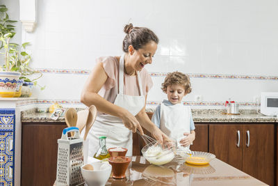 Mother and daughter at home