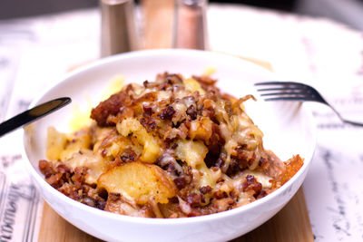 Close-up of food in bowl on table