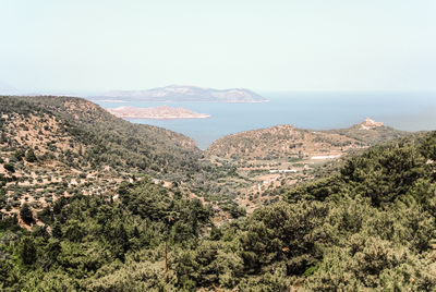 High angle view of landscape against sky