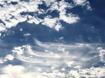 Low angle view of clouds in sky