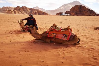 Man sitting on a desert