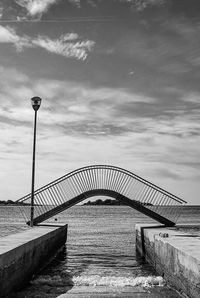 Bridge over river against sky