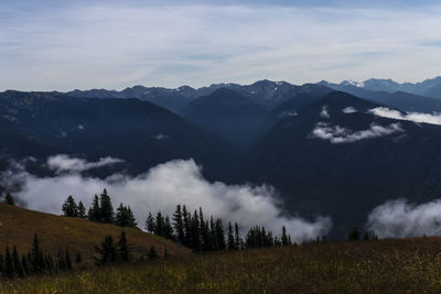 Scenic view of mountains against sky