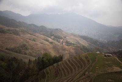 High angle view of landscape against sky