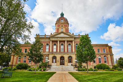 Low angle view of historic building against sky