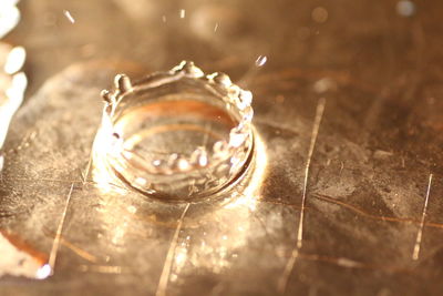 Close-up of water drops on glass